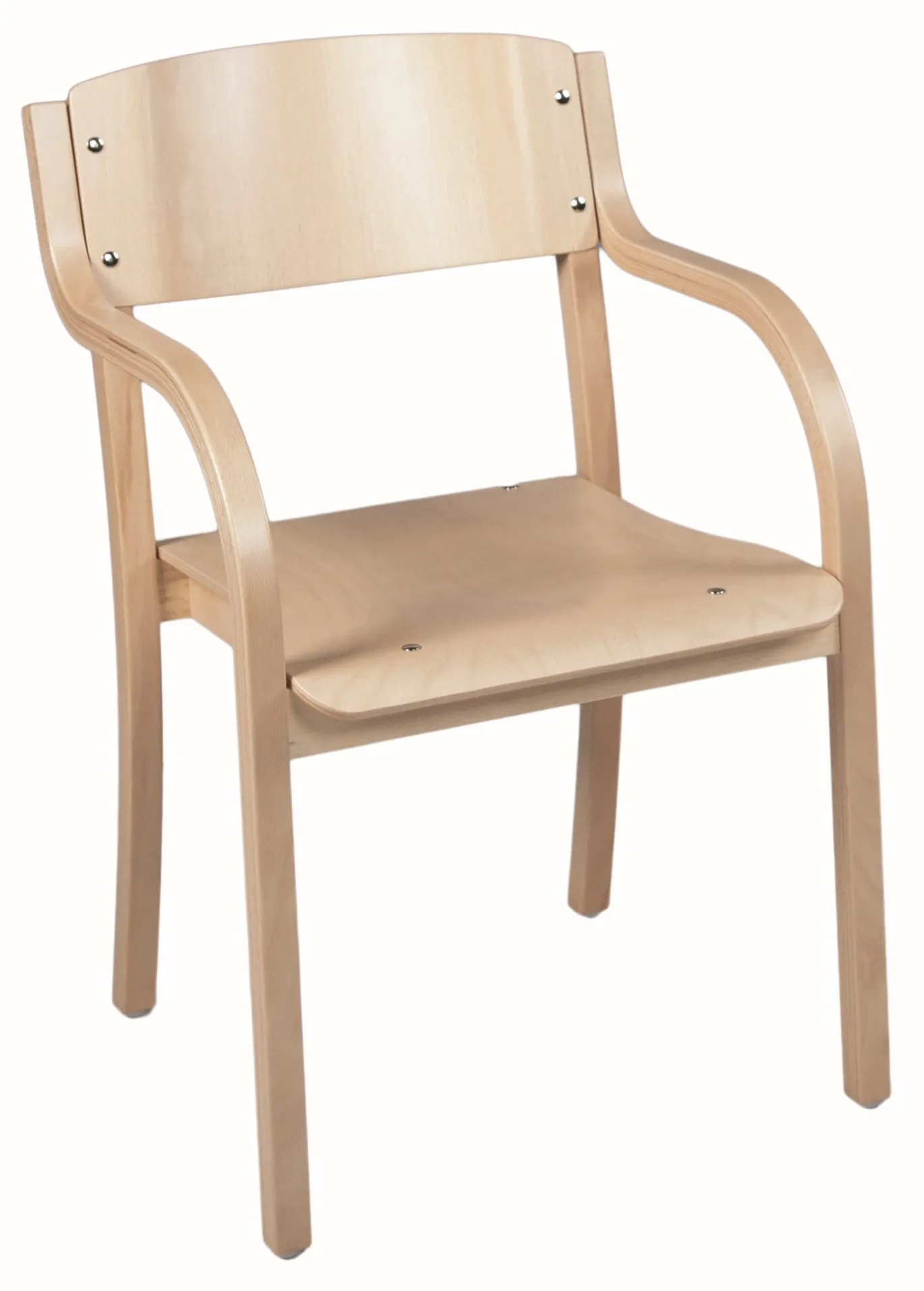 Holzstuhl "Jan" , wahlweise mit Sitz- und Rückenpolster, optional mit Armlehne