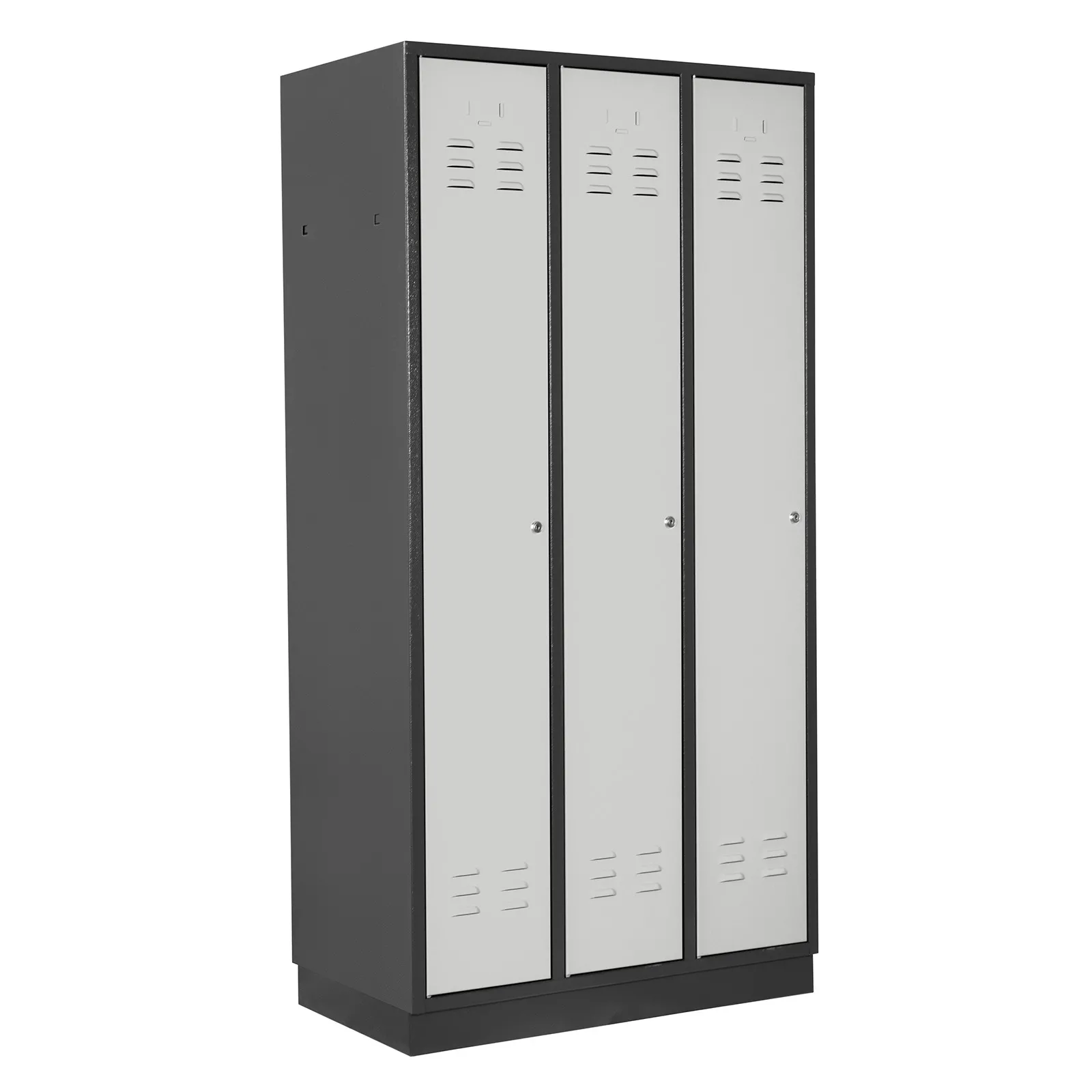 Garderobenschrank Ermine mit 3 Türen | HxBxT 178x89x50cm | Anthrazitgrau/Lichtgrau