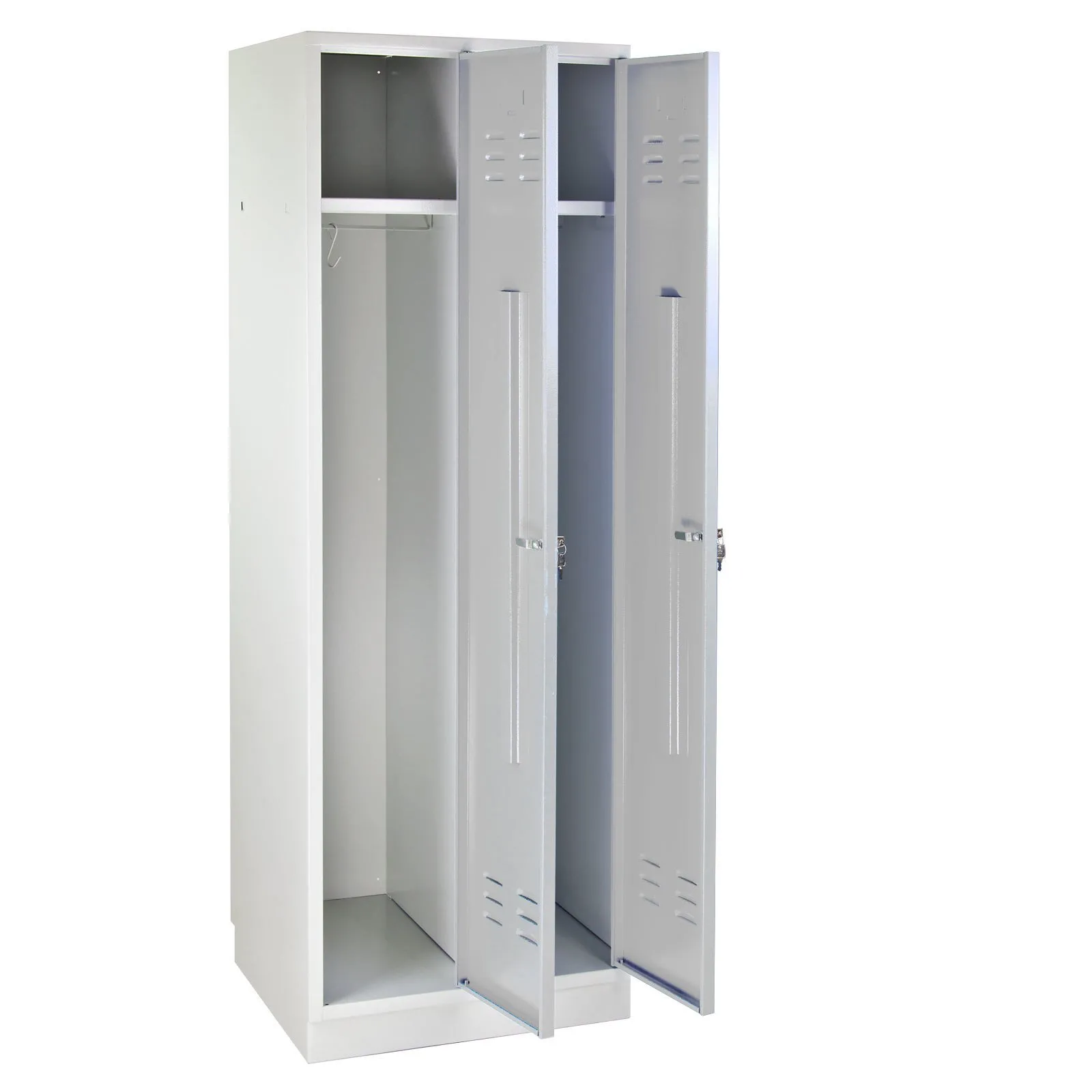 Garderobenschrank Ermine mit 2 Türen | HxBxT 178x60x50cm | Lichtgrau/Lichtgrau