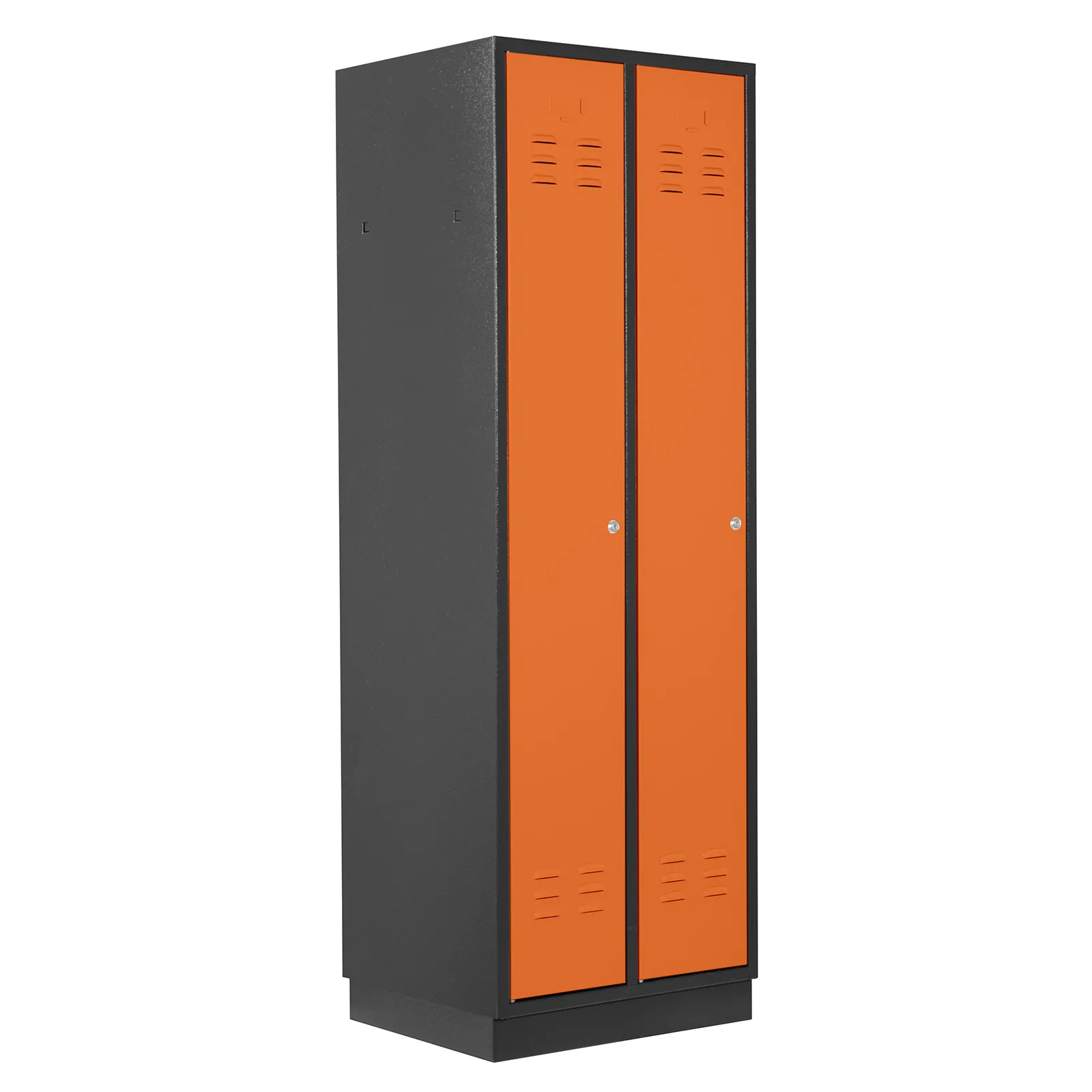 Garderobenschrank Ermine mit 2 Türen | HxBxT 178x60x50cm | Anthrazitgrau/Orange