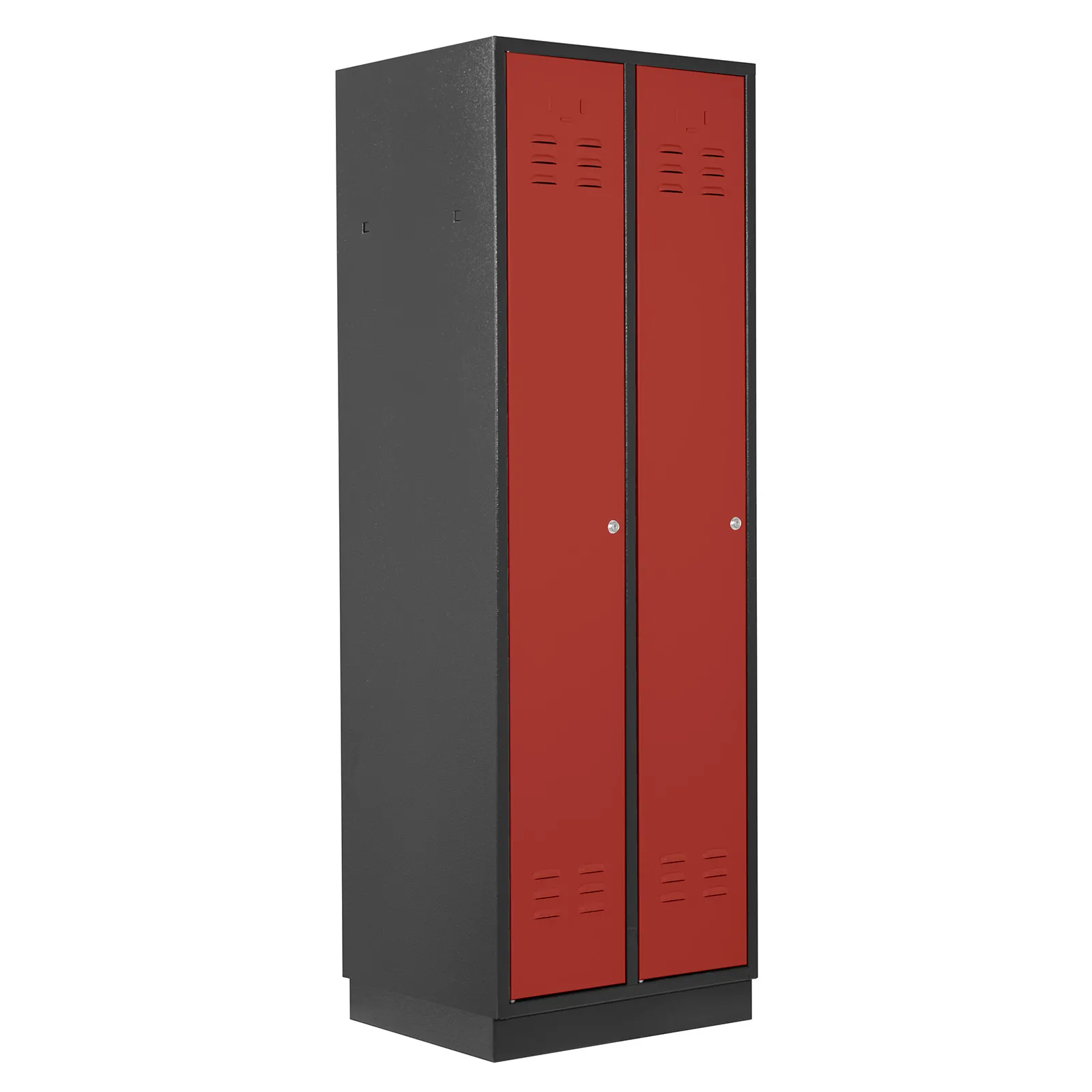 Garderobenschrank Ermine mit 2 Türen | HxBxT 178x60x50cm | Anthrazitgrau/Feuerrot