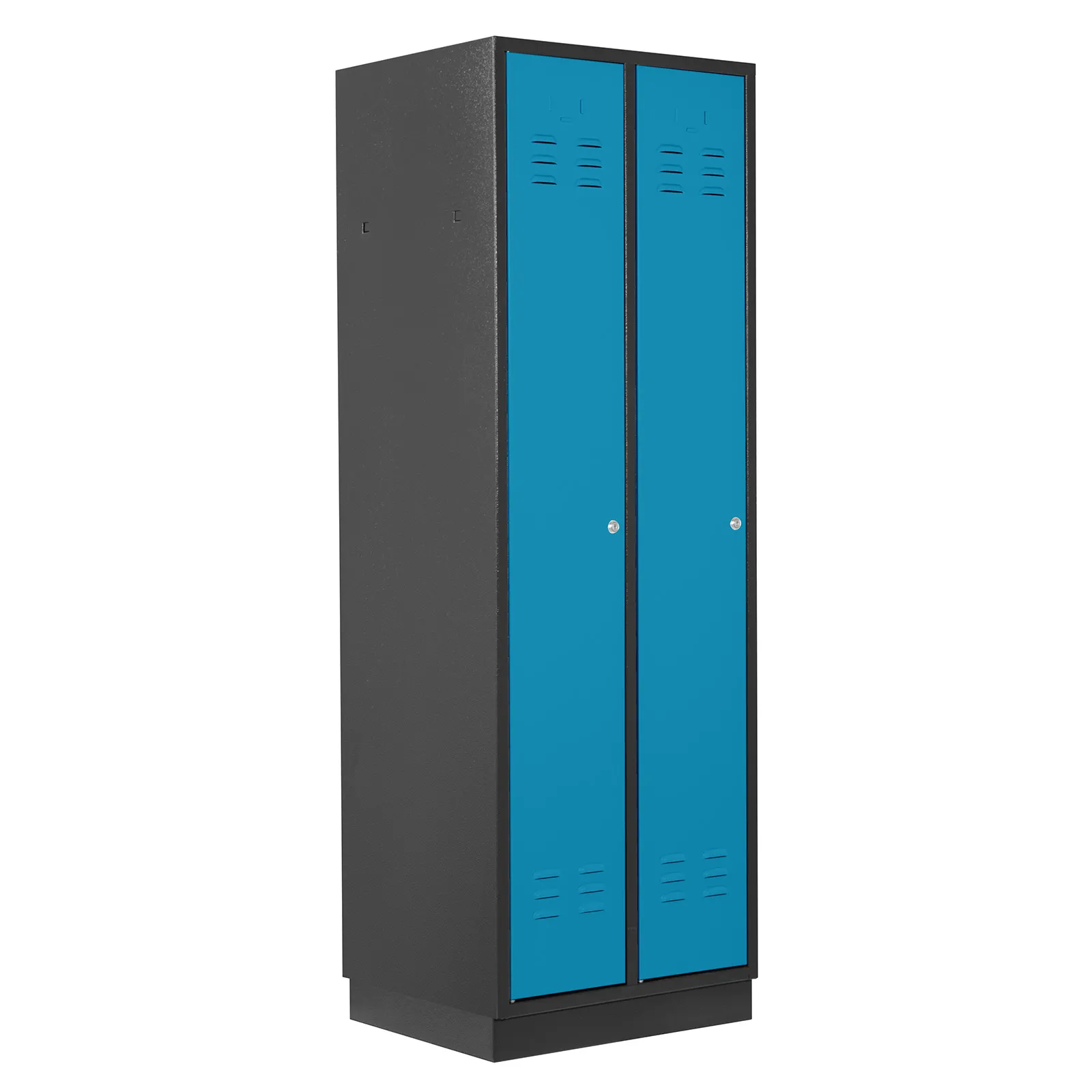 Garderobenschrank Ermine mit 2 Türen | HxBxT 178x60x50cm | Anthrazitgrau/Lichtblau