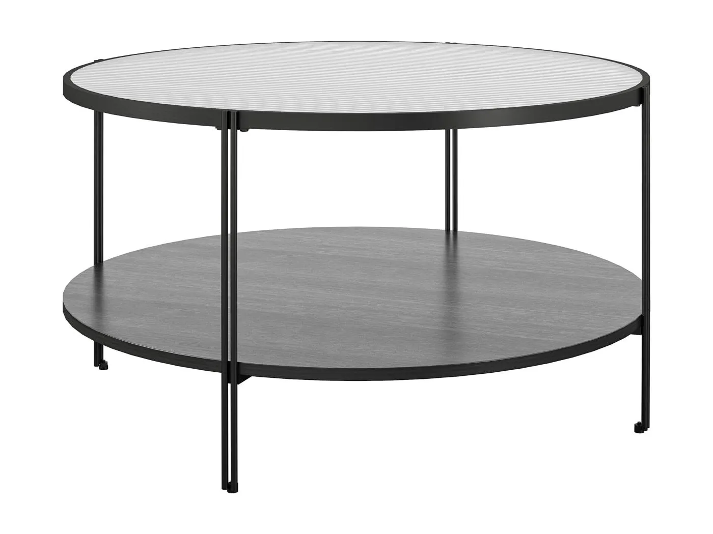 Runder Couchtisch Eiche Schwarz