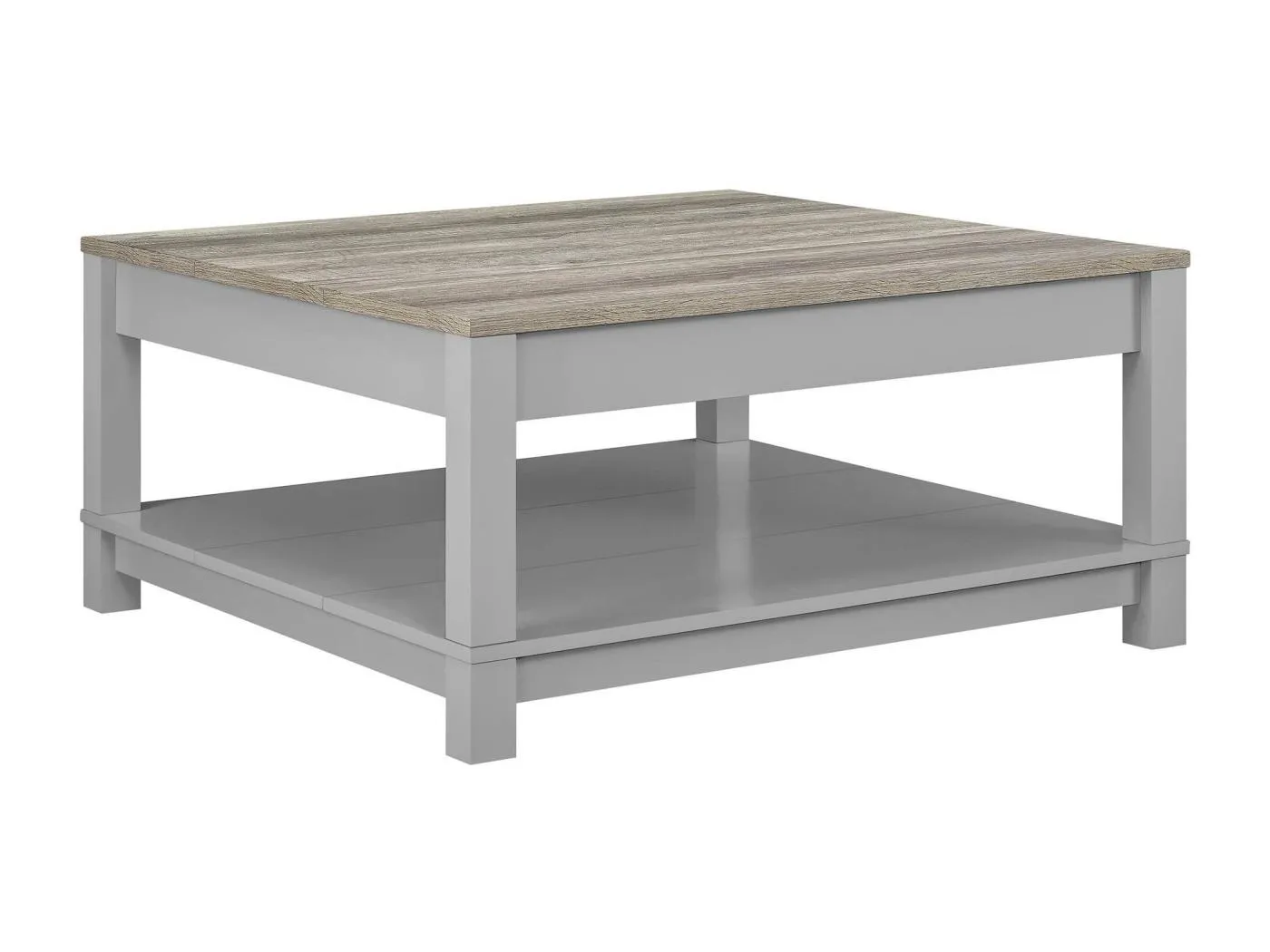 Couchtisch mit 1 Regal aus MDF, grau