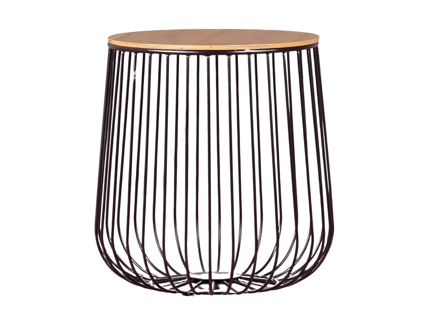 Beistelltisch aus Eschenholz und lackiertem Stahl - Zürich - Schwarz