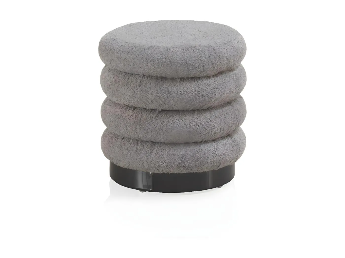 Grauer gepolsterter Hocker