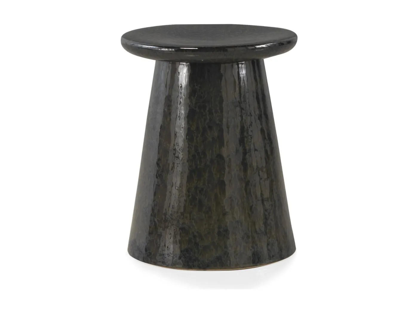 Dunkelblauer Beistelltischhocker aus Keramik