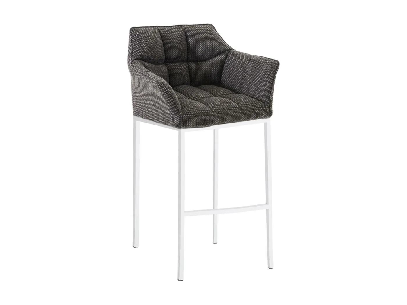 Barhocker - Stoff & weiß - titangrau - Damaso