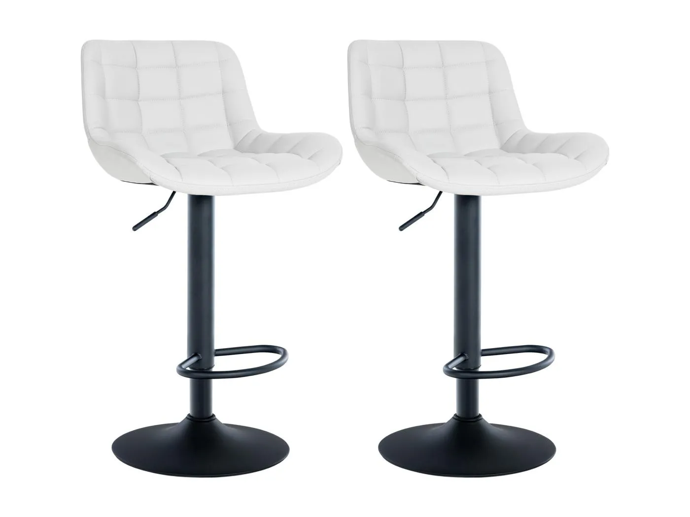 2er Set Barhocker - Kunstleder - weiß - Tover