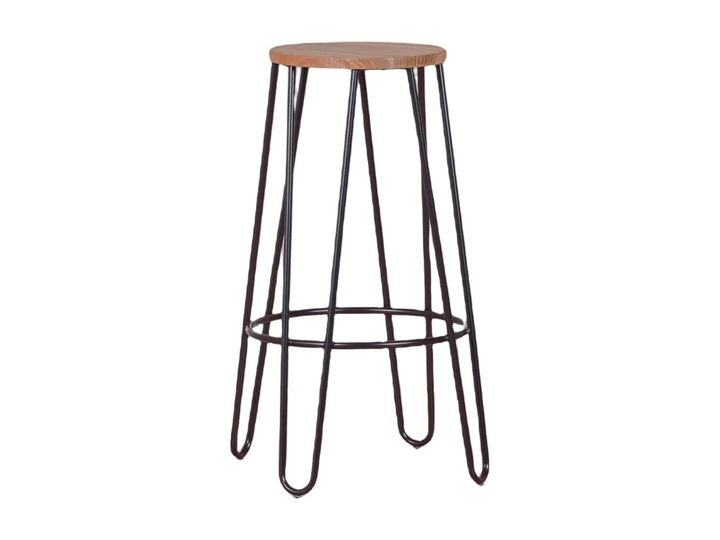 Industriehocker aus Eschenholz (75 cm) - Lissabon - Schwarz