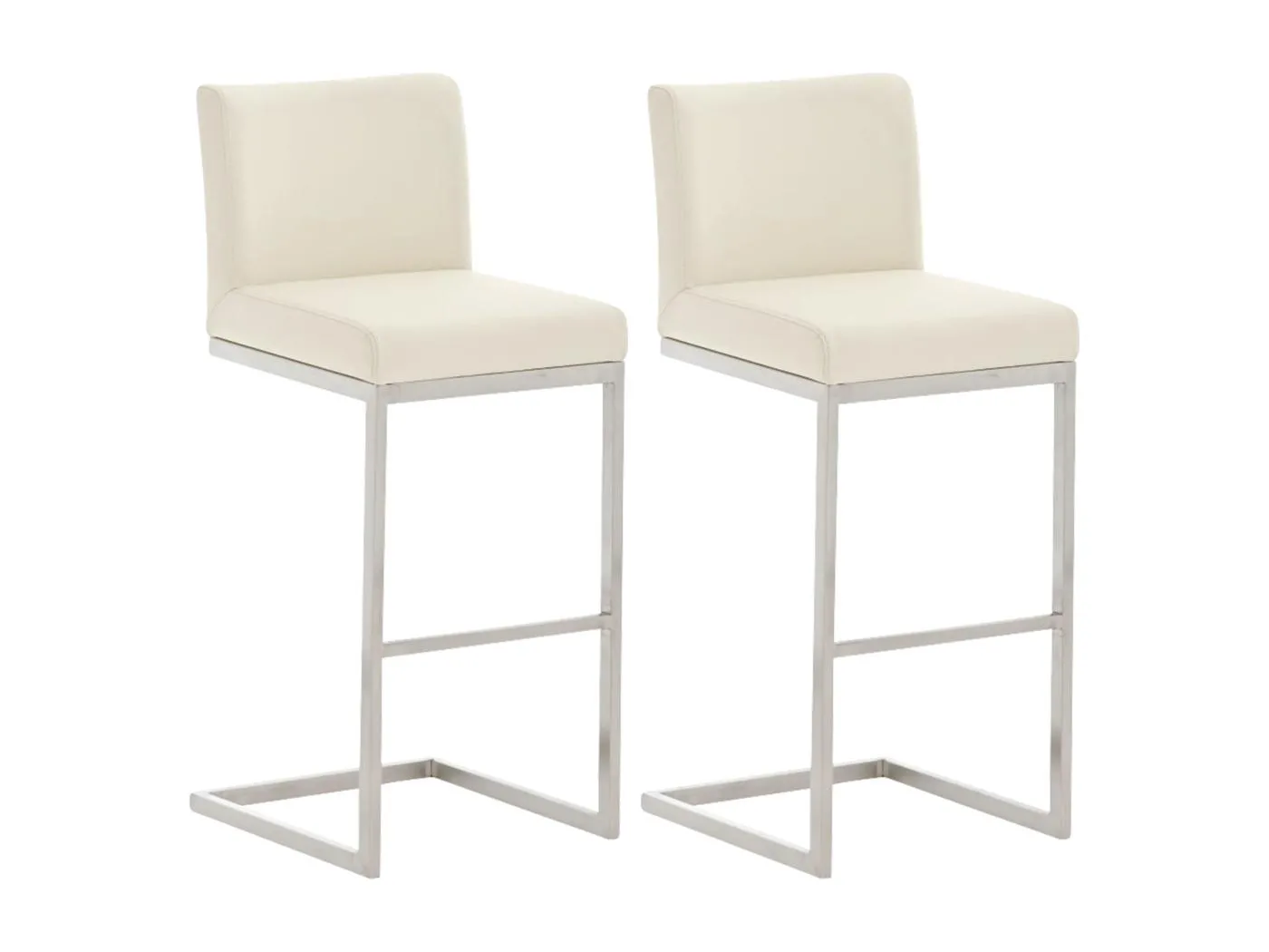 2er Set Barhocker - Kunstleder - creme - Paros