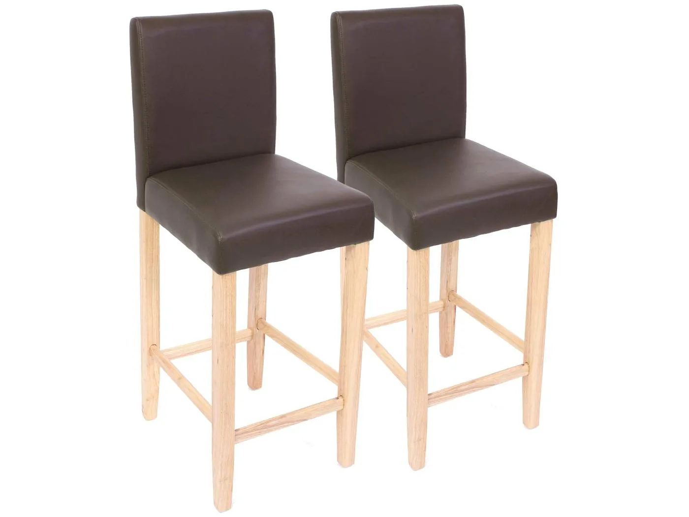 Barhocker Cesena (2er-Set), Braun, helle Füße