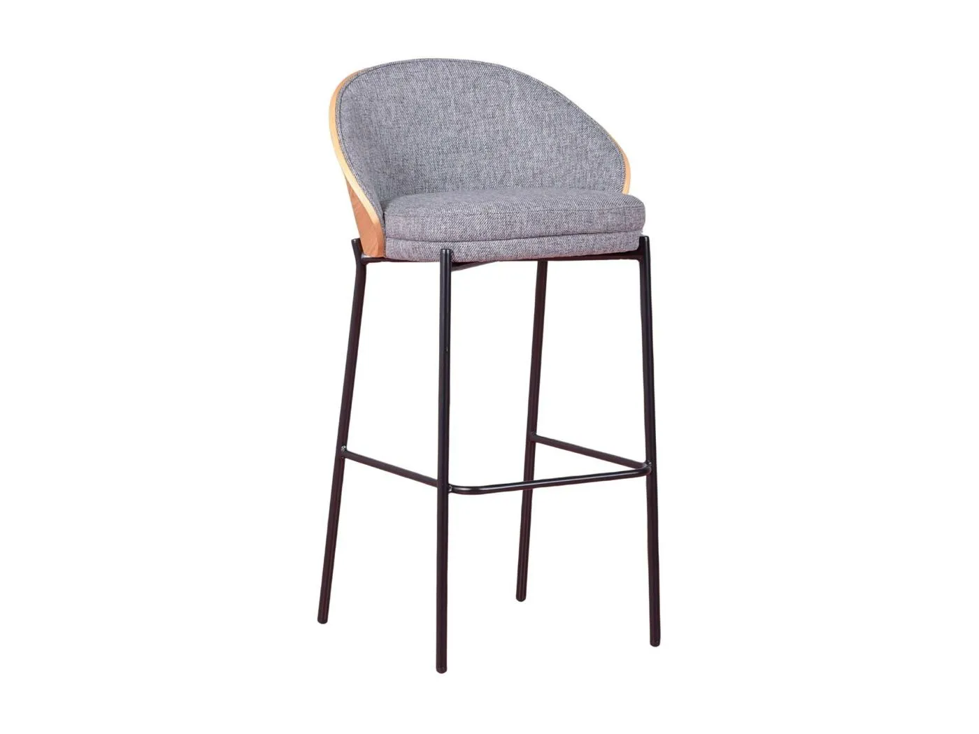 Nordischer Hocker aus Eschenholz und Baumwollpolsterung - Earth - Grau