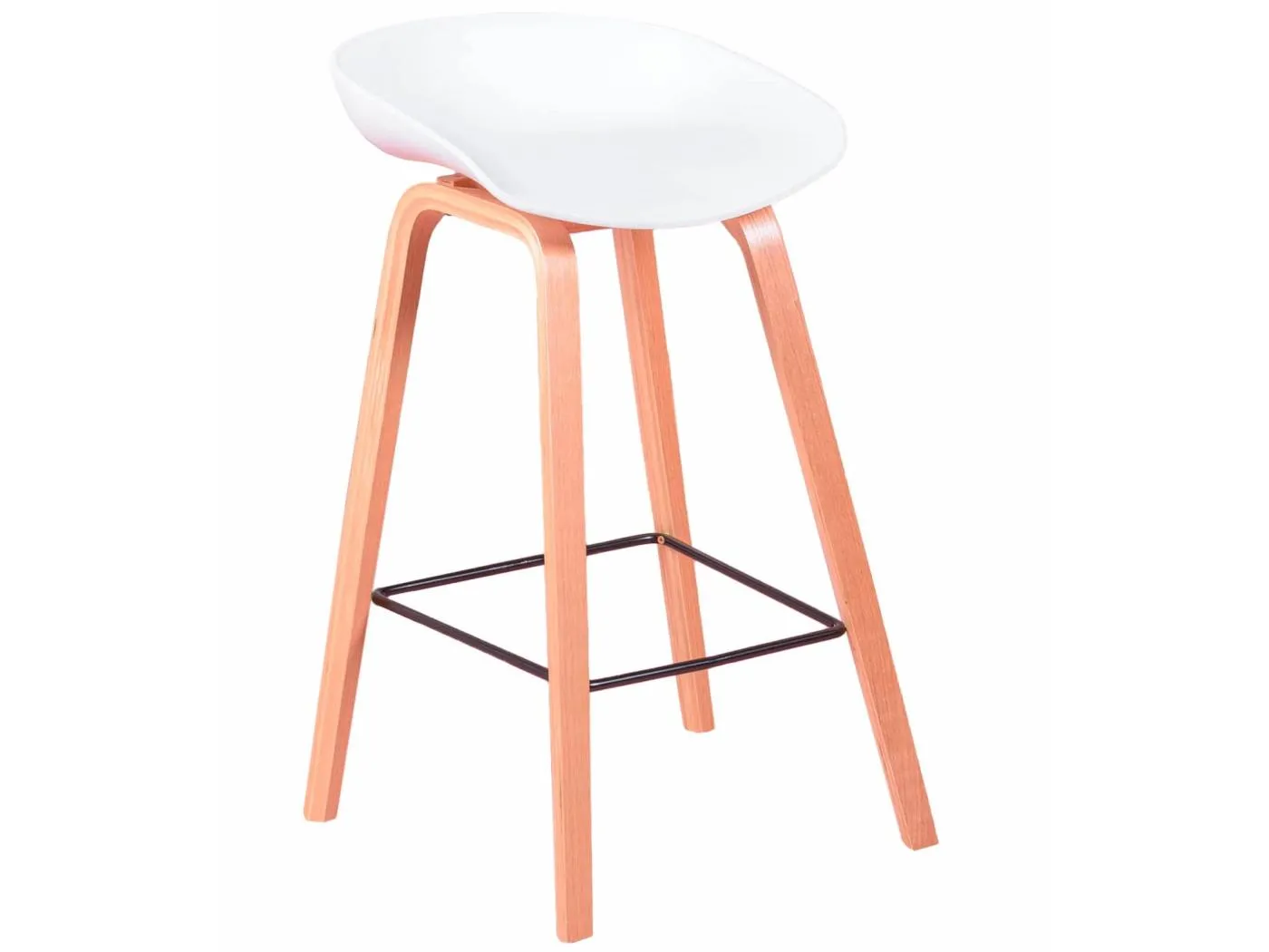 Nordischer Hocker mit Beinen aus Buchenholz (63 cm) - Daxer - Weiß