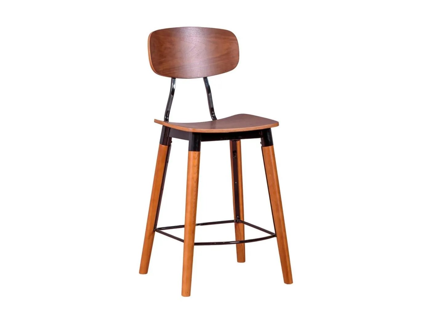 Industriehocker aus Walnussholz - Copine - Nussbaum