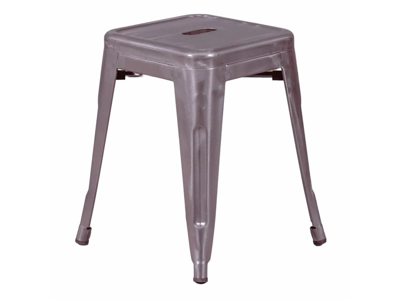 Niedriger Industriehocker aus metallischem Stahl (45 cm) - Bistro - Metall