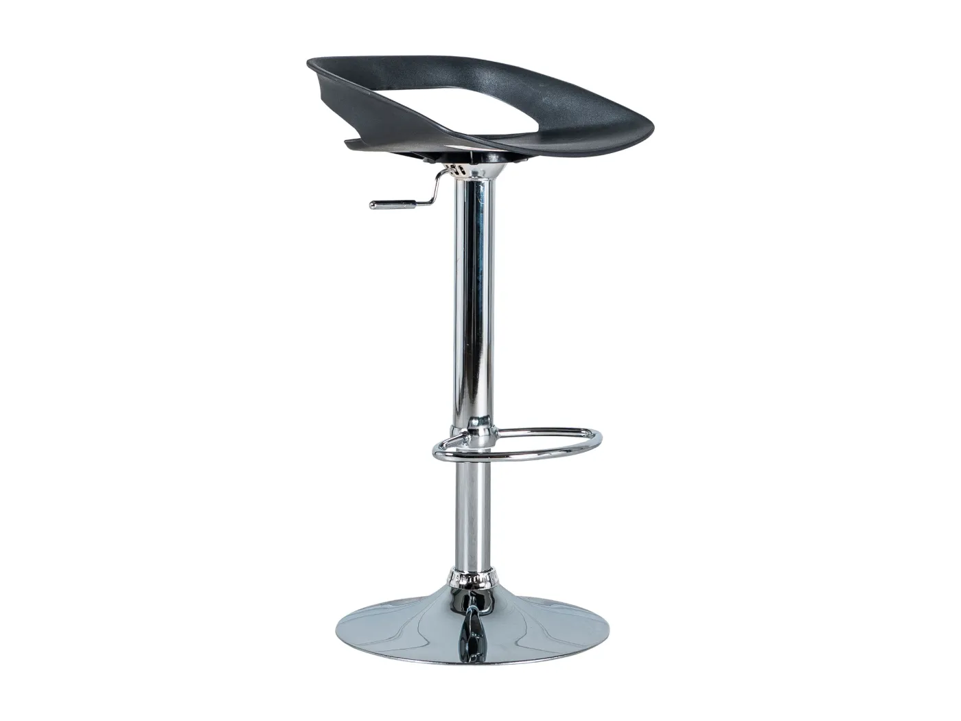 2er-Set schwarzer Barhocker „Glenda“ aus Polypropylen mit Gasdruckfeder und Fußstütze, 40 x 40 cm, 69 cm hoch.