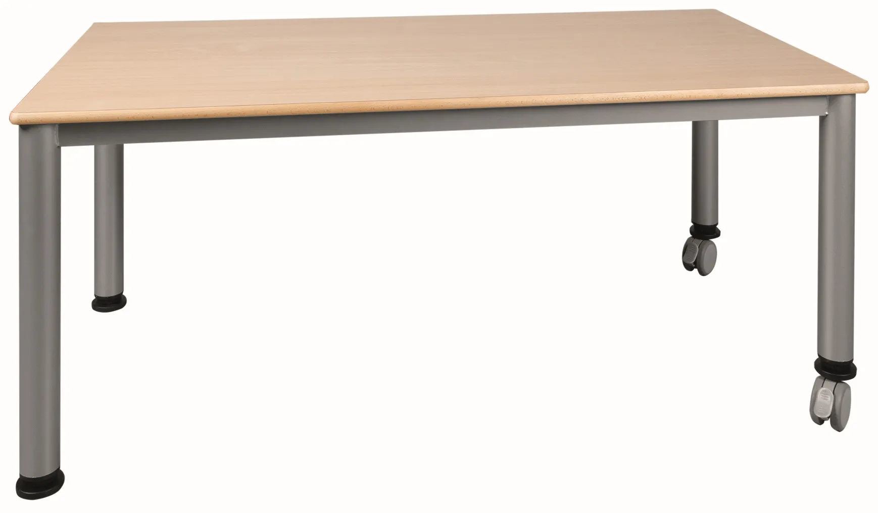 Rechtecktisch mit Stahlgestell, fahrbar oder feststehend in verschiedenen Größen