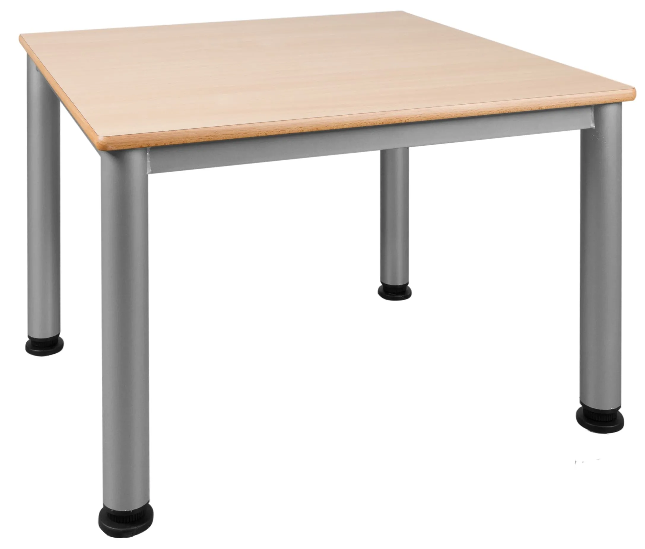 Quadrattisch mit Stahlgestell, 80 x 80 cm, fahrbar oder feststehend