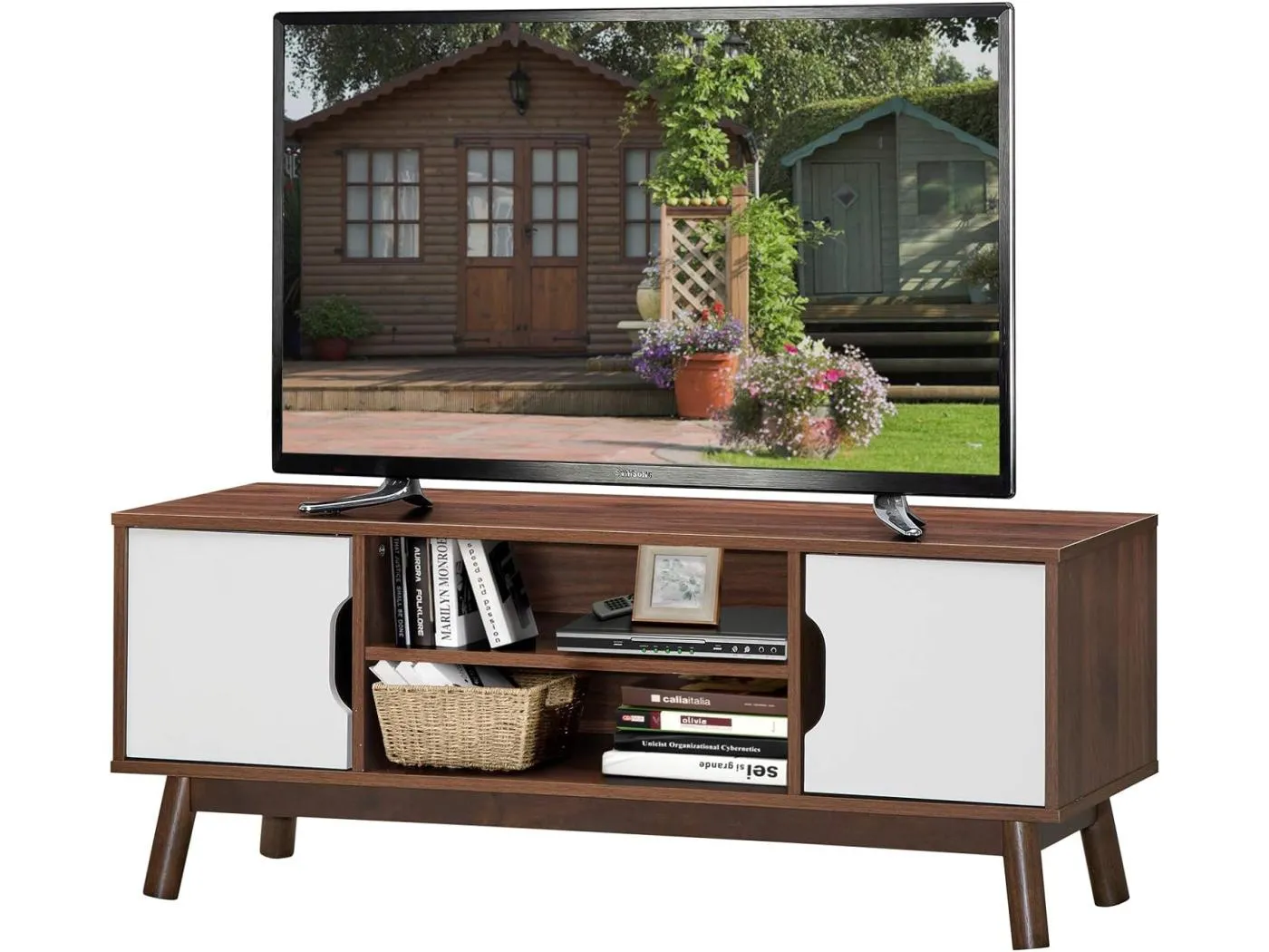 TV-Lowboard Fernsehschrank Holz TI85485