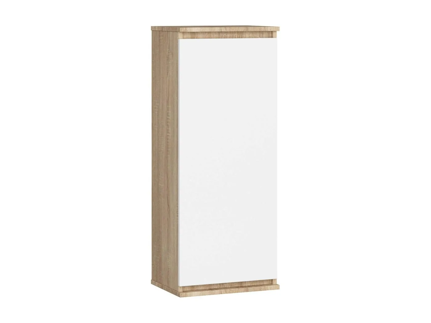 Hängender Schrank AKORD W40 Sonoma-Eiche 40 cm Tür 3 Regalen Front Weiß B40 x H99 x T30 cm