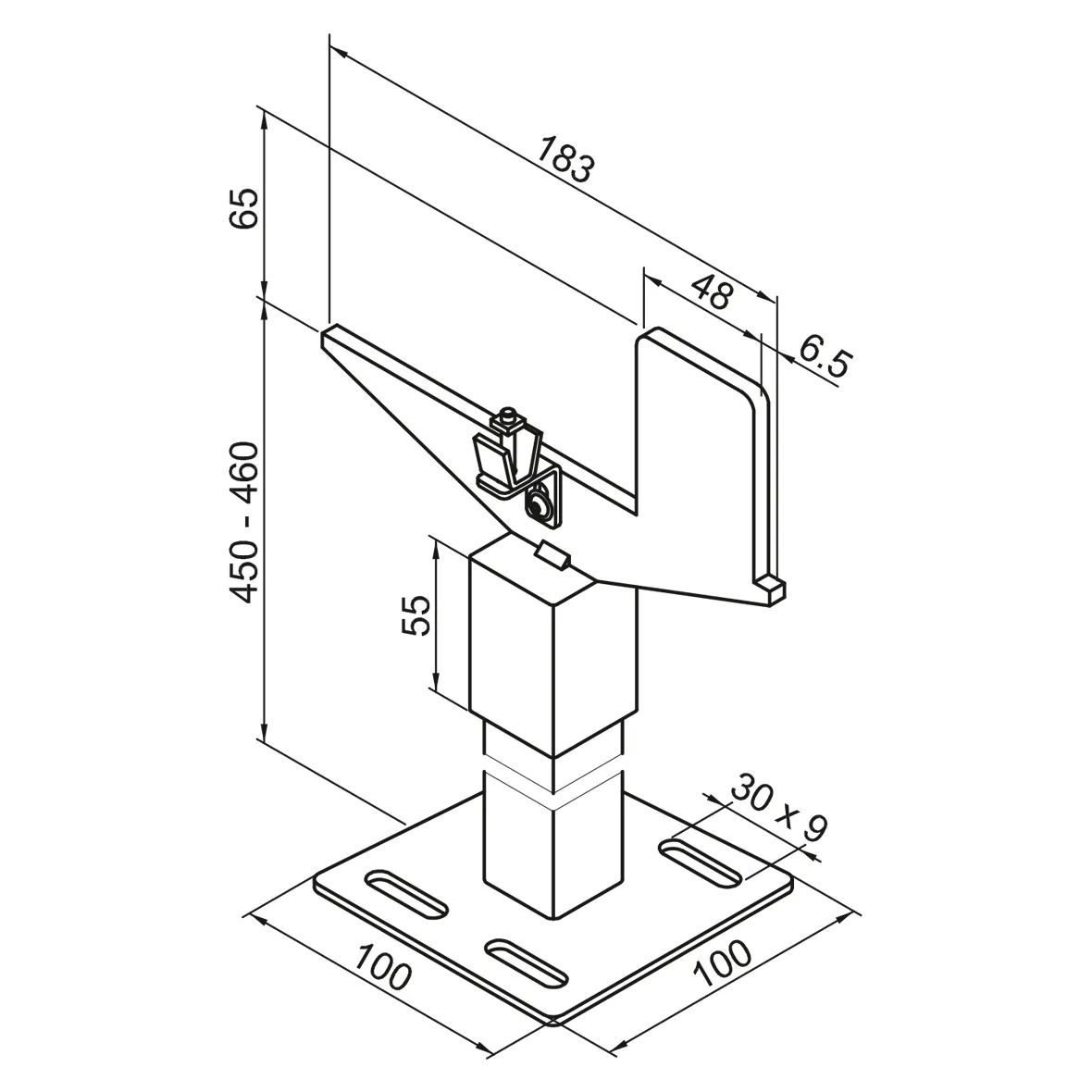 Zubehör Fußkonsole FMORV 45-R4, RAL 9016