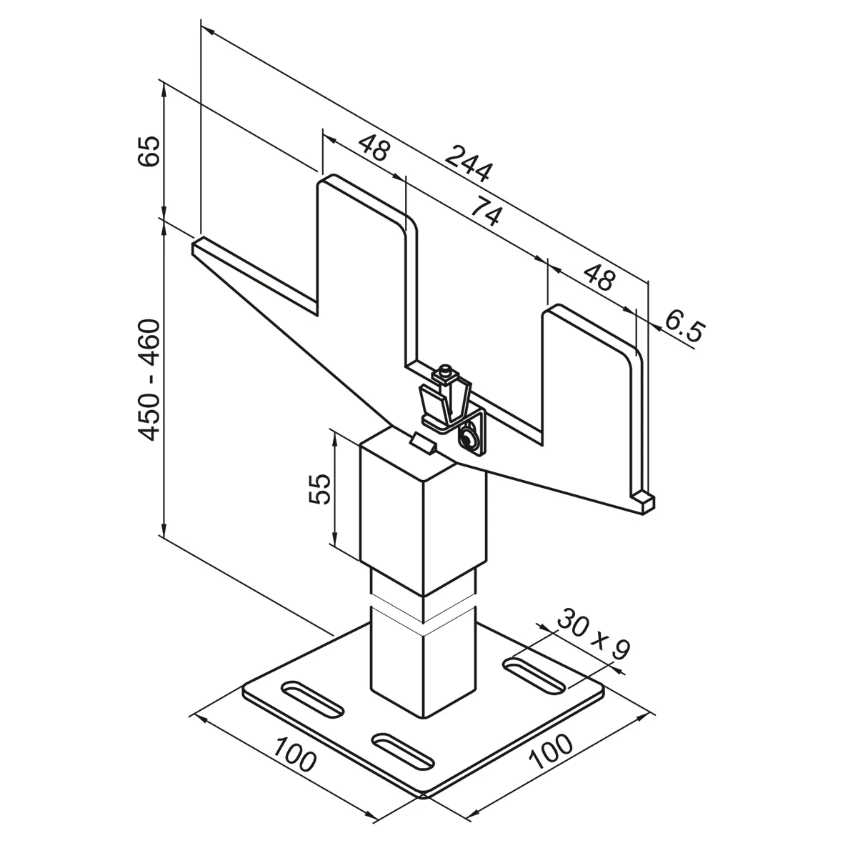 Zubehör Fußkonsole FMORV 45-R5, RAL 9016