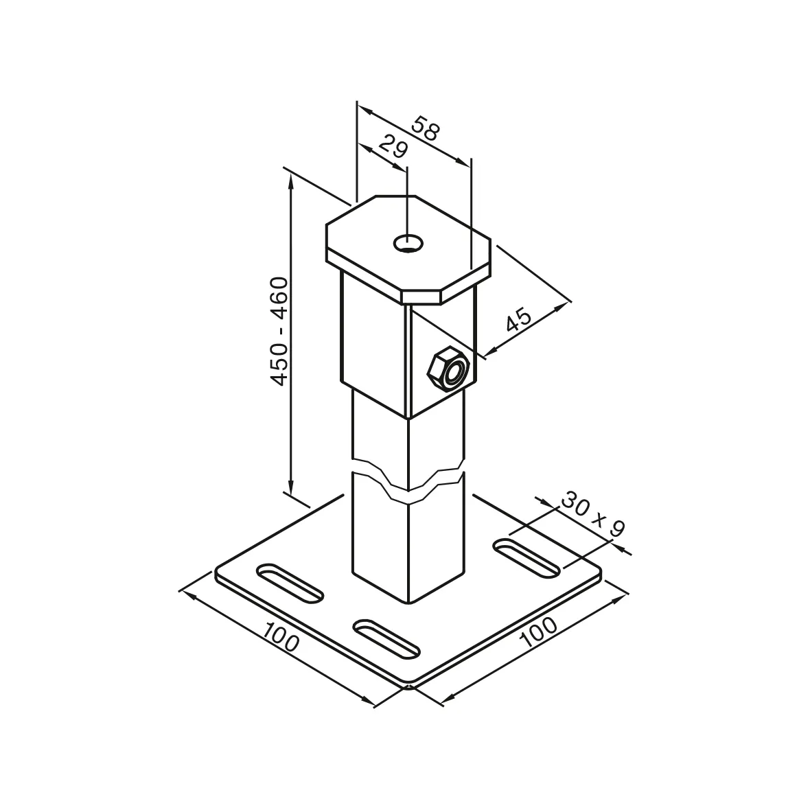 Zubehör Fußkonsole FMORV 45-S2, RAL9016