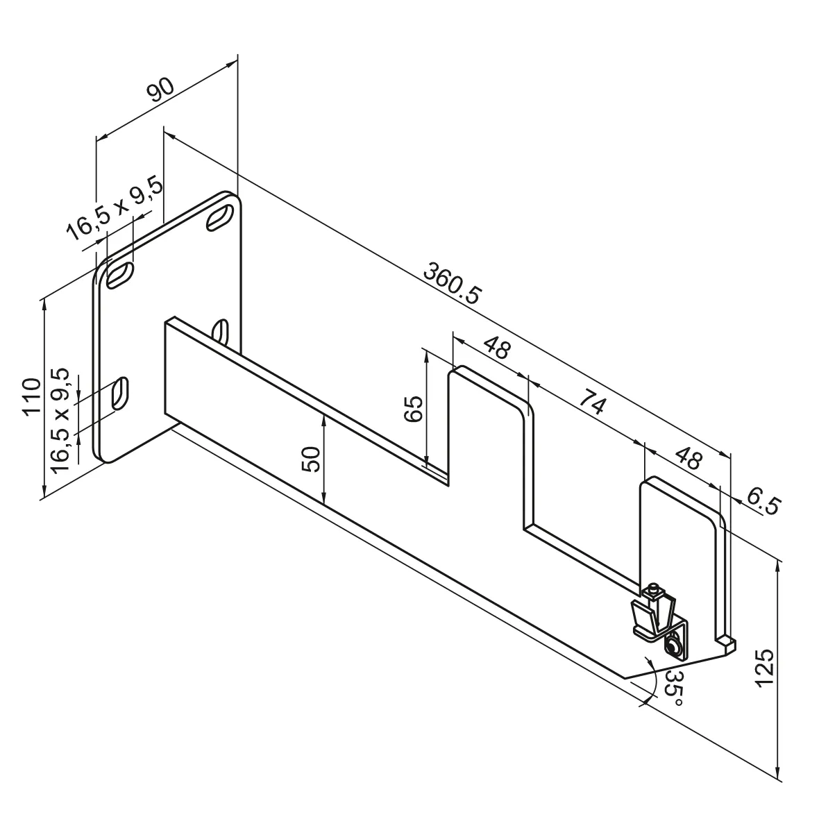 Zubehör Wandkonsole WMORV-R6, RAL 9016